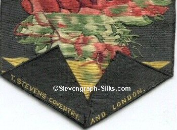 Stevens logo on the reverse pointed end of this bookmark
