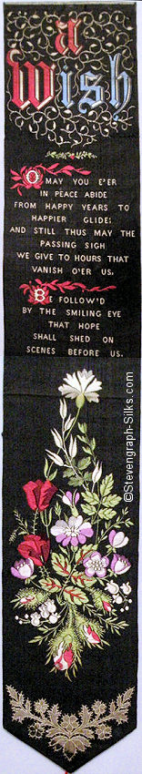 Bookmark with words and image of bunch of flowers