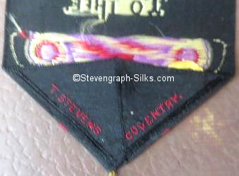 Stevens logo on the reverse pointed end of this bookmark