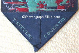 Stevens logo on the reverse pointed end of this bookmark