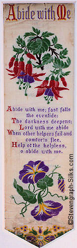 Bookmark with title words, fuschias and words of verse