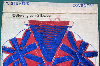 Stevens logo on the reverse top turn-over of this bookmark