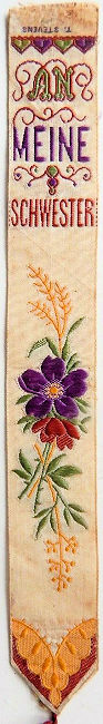 Bookmark with title words and image of flowers