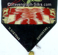 Stevens logo on the reverse pointed end of this bookmark