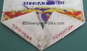 rear of bookmark showing the Stevens logo