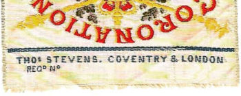 Stevens name woven on the reverse top turn over of this bookmark
