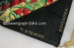 Stevens logo on the reverse pointed end of this bookmark