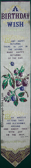 bookmark with words and image of blackberries