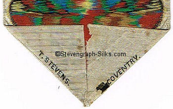 Stevens logo on the reverse pointed end of this bookmark