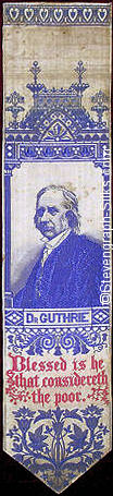 Bookmark with portrait image of Dr Guthrie, and few religious words