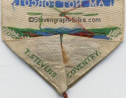 Stevens logo on the reverse pointed end of this bookmark