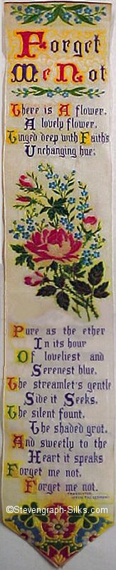Bookmark with words and central image of flowers