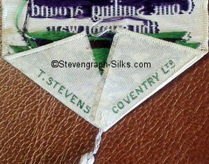 Stevens logo on the reverse pointed end of this bookmark