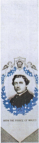 plain white bookmark with title words and portrait of Prince Edward