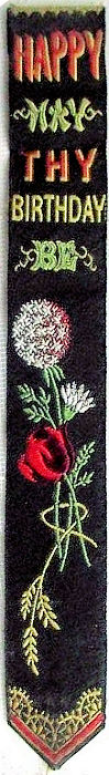 Bookmark with title words and image of various flowers
