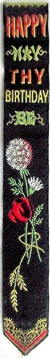 Bookmark with title words and image of various flowers