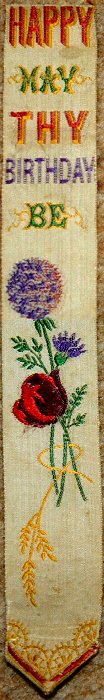 Bookmark with title words and image of various flowers