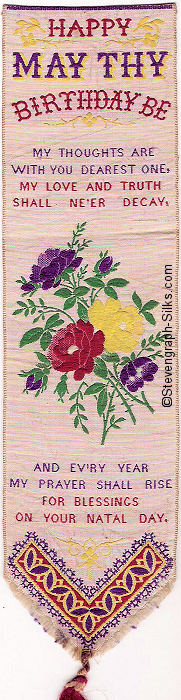 Bookmark with title words and  image of the flowers