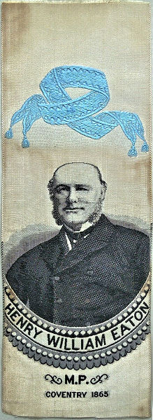 Ribbon with portrait of Henry William Eaton M.P.