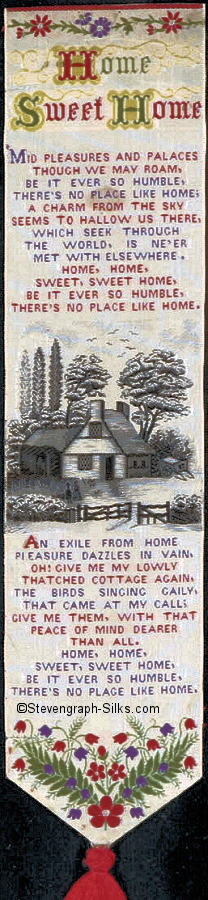 Bookmark with words and country cottage type house