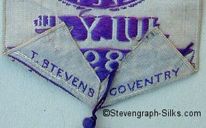 Stevens logo on the reverse pointed end of this bookmark