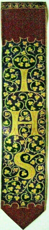 Silk bookmark with initials only