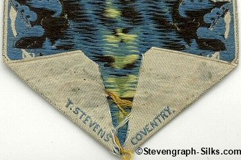 Stevens logo woven on reverse pointed end of this bookmark
