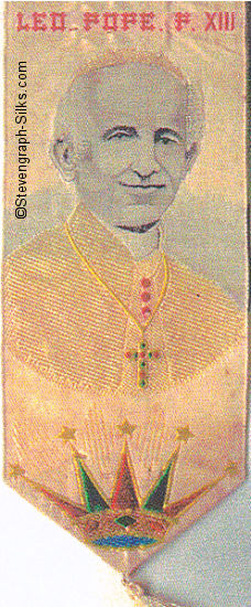 Bookmark with title words and portrait of the Pope