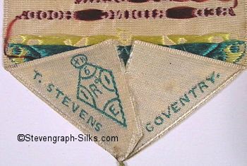 Stevens logo on the reverse pointed end of this bookmark