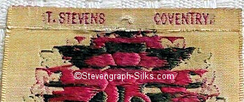 Stevens logo on the reverse top turn over of this bookmark