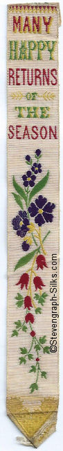 Bookmark with words and image of flowers