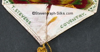 Stevens logo on the reverse pointed end of this bookmark