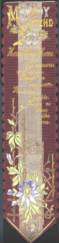 Bookmark with words May Joy Attend You / Home Sweet Home