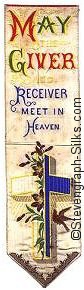 Same bookmark but with different colours on some of the words and on the cross