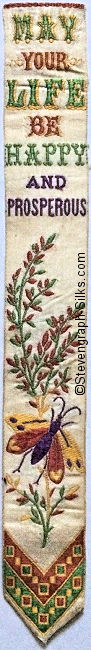Bookmark with words and image of flowers and a butterfly