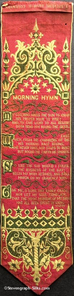 bookmark with words of hymn