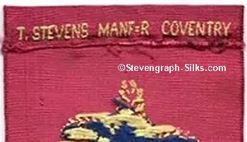 Stevens name woven on reverse of this bookmark