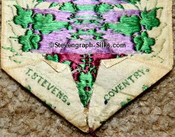 Stevens logo on the reverse pointed end of this bookmark