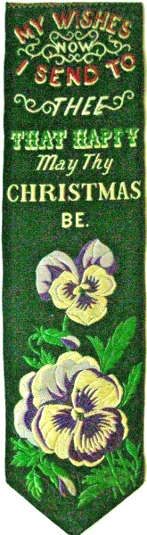 Bookmark with words and image of pansies