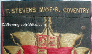 Stevens logo woven on the reverse top turnover of this bookmark