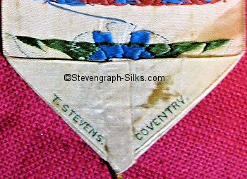 Stevens logo on the reverse pointed end of this bookmark