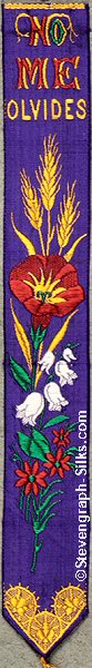 blue bookmark with title words and image of various flowers