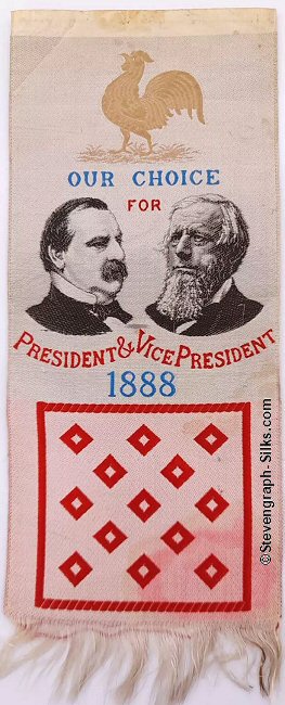 campaign ribbon showing portrait images of candidates for President and Vice President of the USA