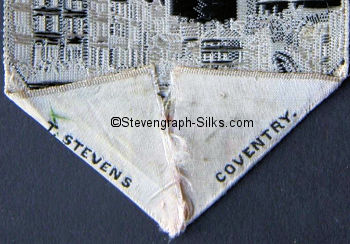 Stevens logo on the reverse pointed end of this bookmark