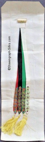 Narrow religious bookmark with title words, joined with other narrow religious bookmarks