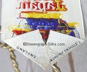 Stevens logo on the reverse pointed end of this bookmark