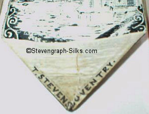 Stevens logo on the reverse pointed end of this bookmark