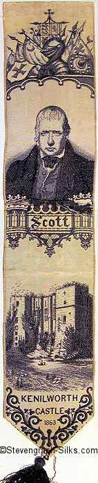 Bookmark with portrait of Scott and image of Kenilworth Castle