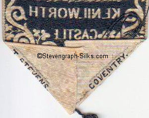 T. Stevens Coventry credit woven in the back at the pointed end of this bookmark