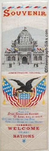 Bookmark with title words, image of the Administration Building, and words of Star Spangled Banner
